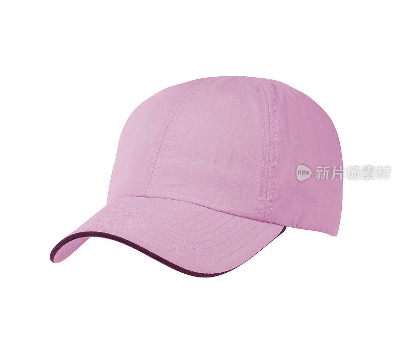 白色背景上的粉色棒球帽