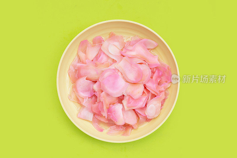寿司姜，粉色腌嫩姜切片