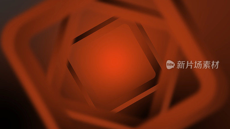 4k橙色新潮现代背景，3D渲染纹理与正方形旋转，矩形表面概念，抽象，干净和柔软的动画简单运动，无限循环