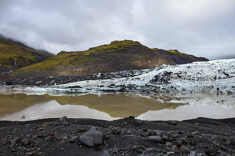 Sólheimajökull冰岛南部的冰川泻湖