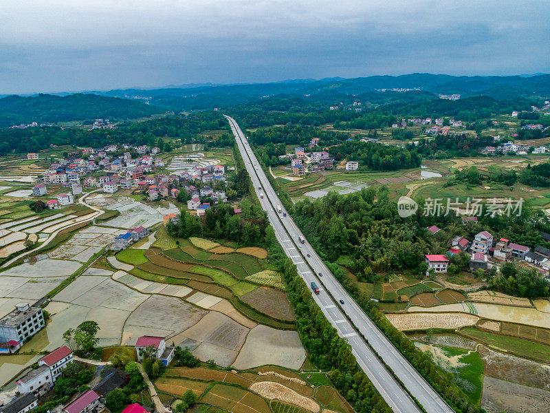 中国农村公路航拍图
