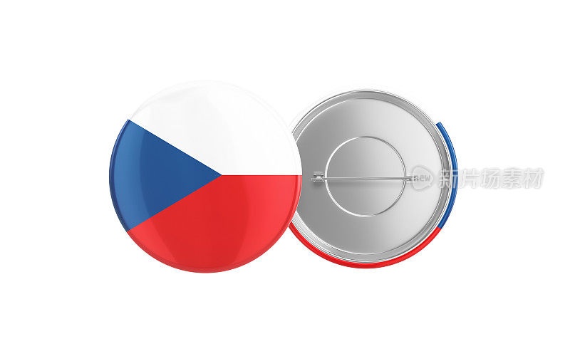 捷克共和国国旗徽章别针动作捕捉，前后剪辑路径
