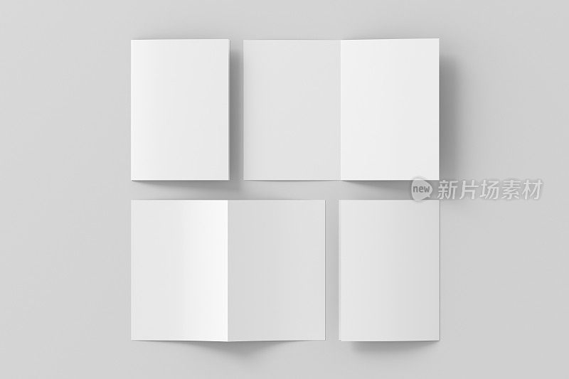 半折叠传单AAA小册子模拟白色背景