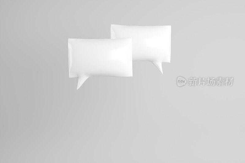 白色语音气泡的3D插图