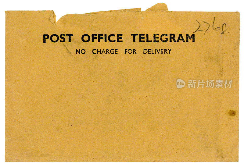 老式的英国邮局电报信封