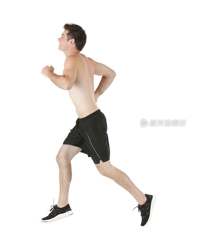 慢跑运动员的侧视图