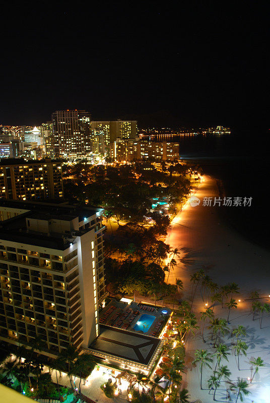 夏威夷怀基基海滩和酒店