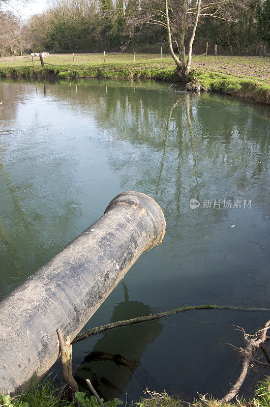 流入河流的污水管道