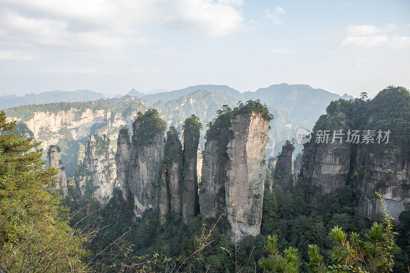 砂岩柱，张家界国家森林公园，中国