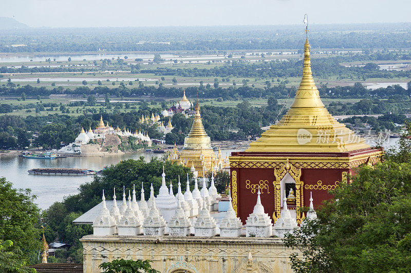 缅甸曼德勒的金色屋顶的寺庙