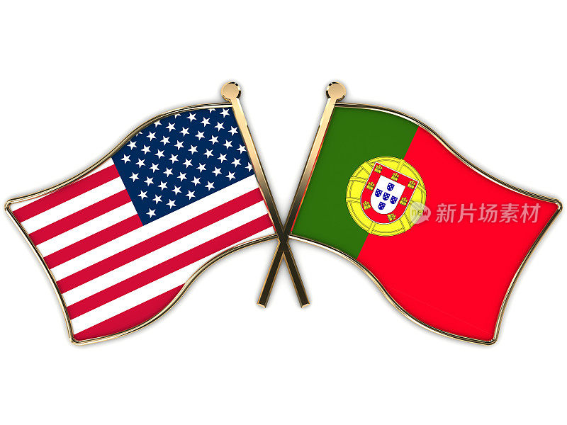 美国葡萄牙国旗徽章