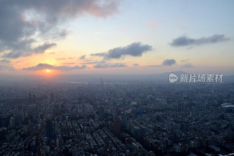 日落时分的台北市景，台湾