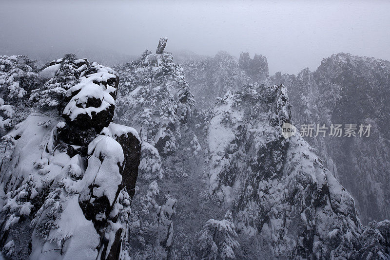 受中国黄山极地涡旋影响