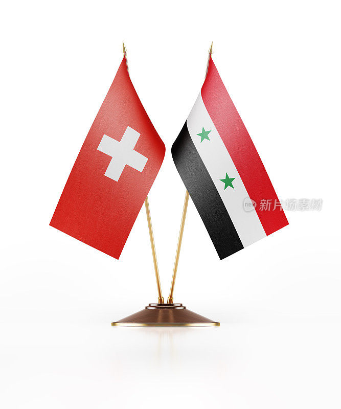 瑞士和叙利亚的微型国旗