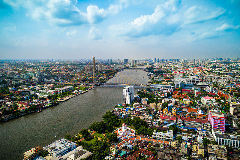 鸟瞰图曼谷市，泰国