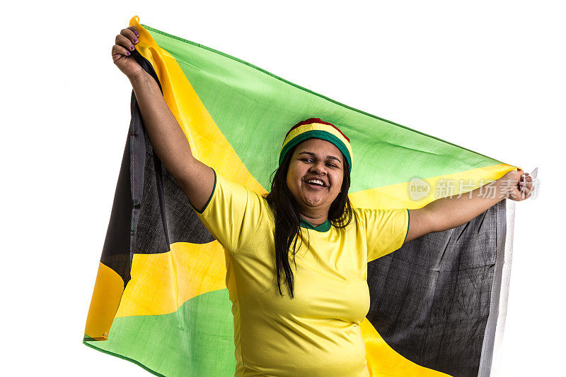 举着国旗的牙买加球迷