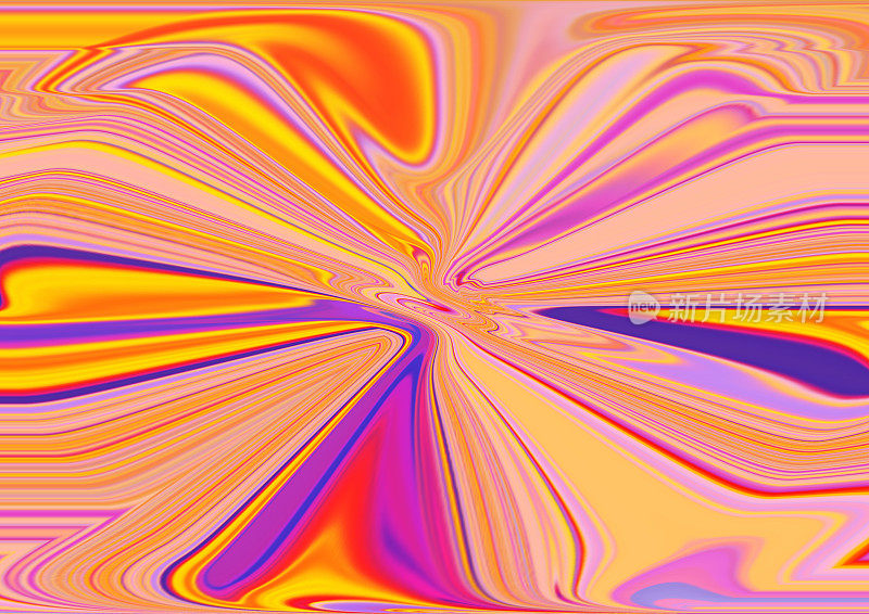 紫色、黄色和橙色的迷幻图案。抽象的背景。