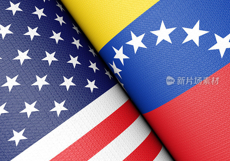 美国和委内瑞拉国旗组合