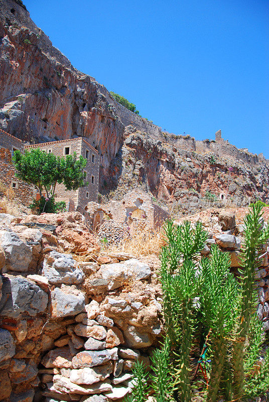 美丽的古老岛屿和城镇Monemvasia，希腊