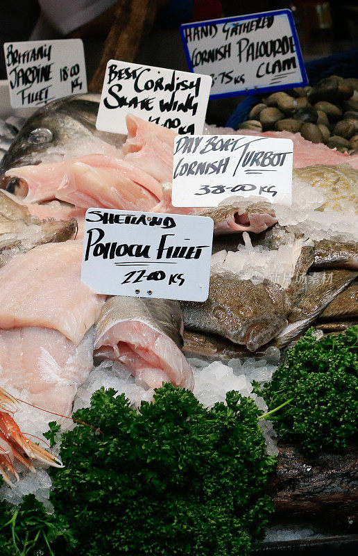 伦敦博罗市场的设得兰鳕鱼片
