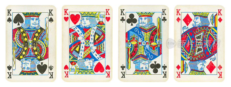 一套国王扑克牌-孤立