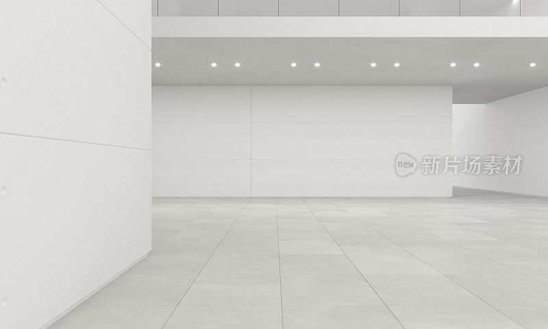 艺术画廊与白色的空墙