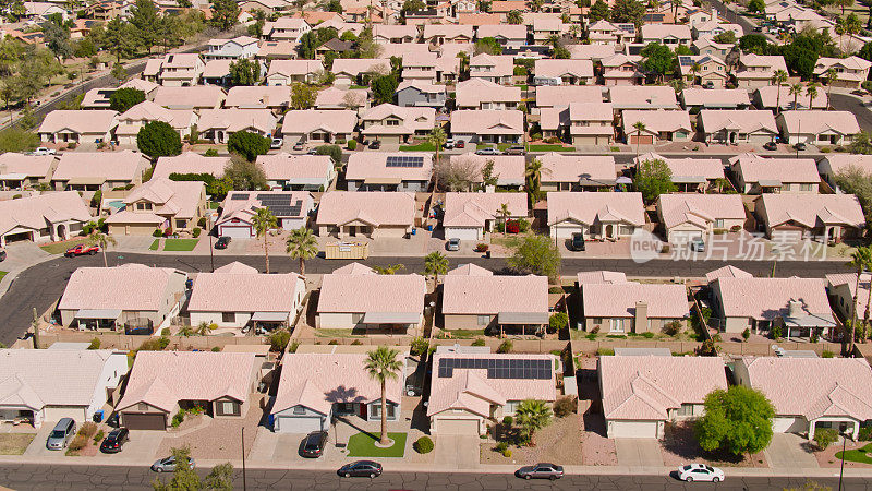 亚利桑那州吉尔伯特的房屋鸟瞰图