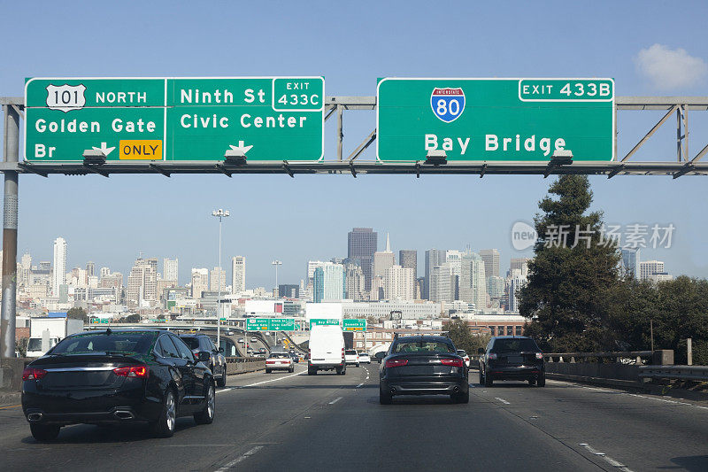 旧金山高速101桥交通标志