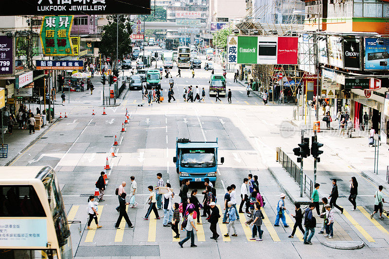 香港九龙弥敦道行人过路处