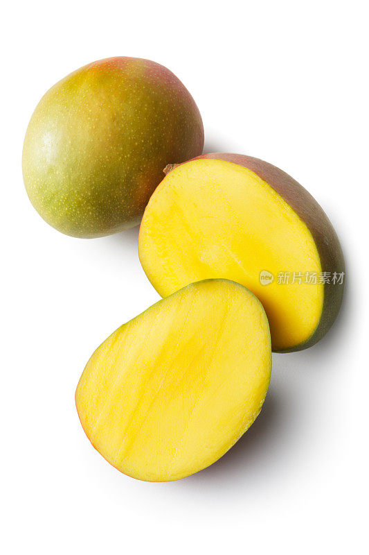 水果:白色背景上的芒果