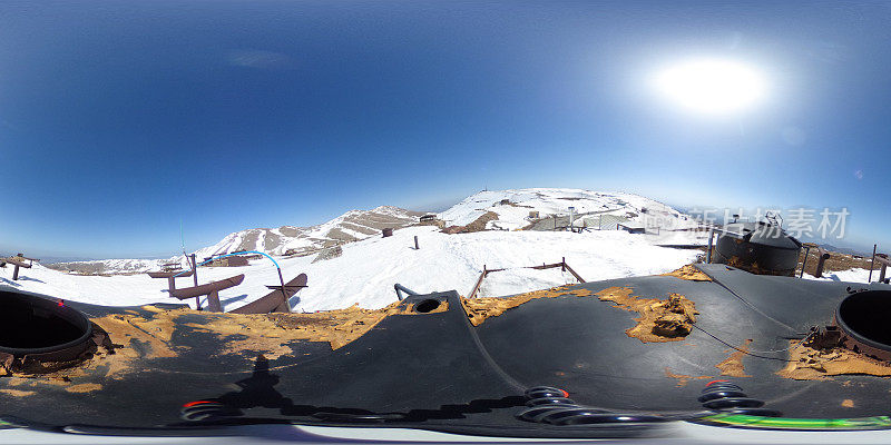 以色列戈兰高地黑门雪山景观360度全景