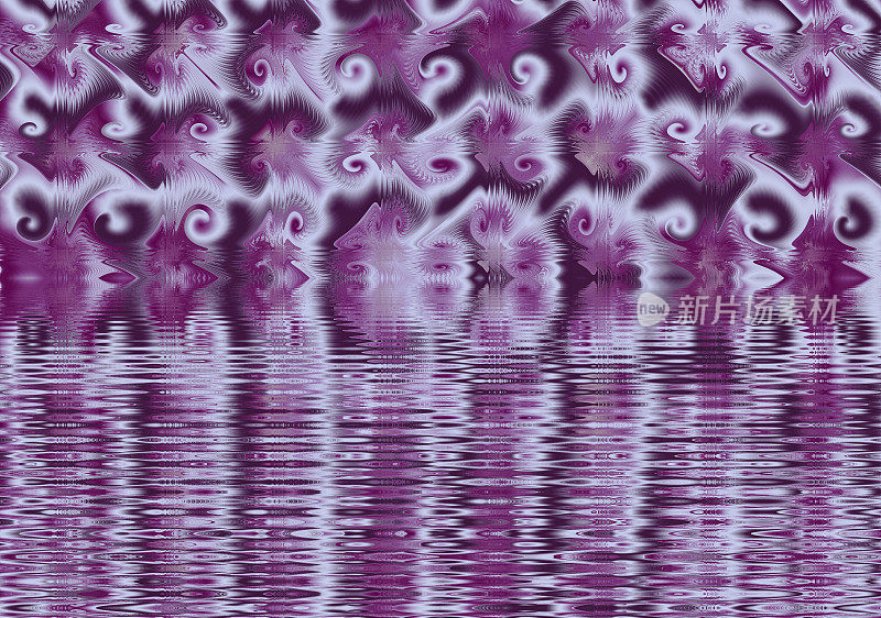 紫色的爆米花倒影分形图像