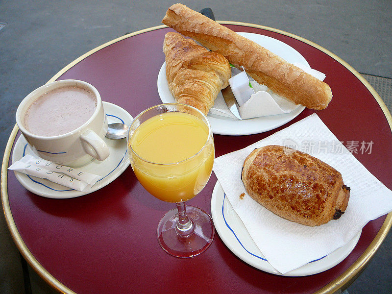 巴黎咖啡馆的法式早餐