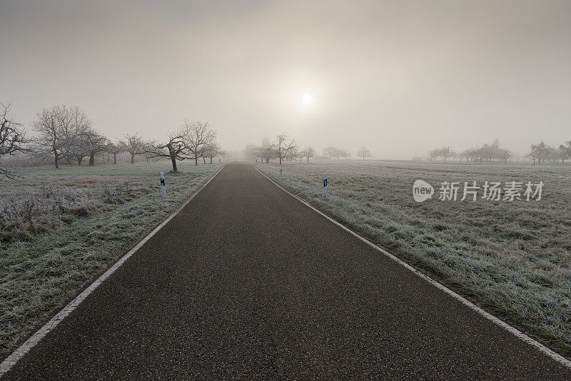 有霜雾的道路(图片尺寸XXXL)