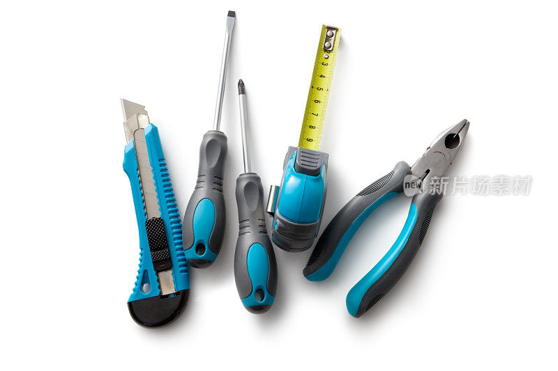 工作工具:螺丝刀，卷尺，钳子和美工刀
