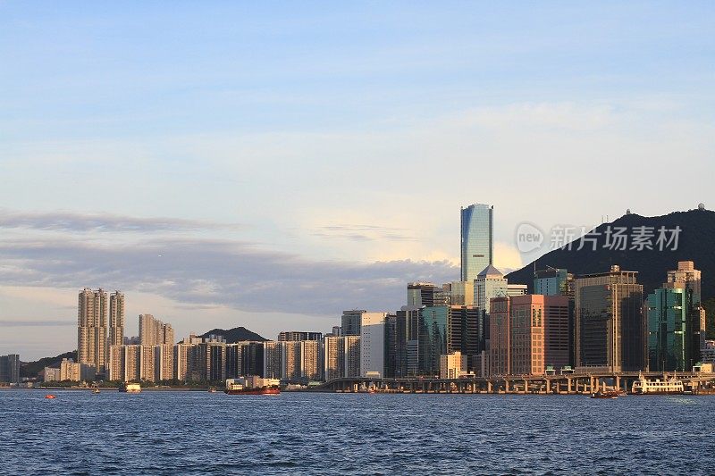 日落时香港岛的景色