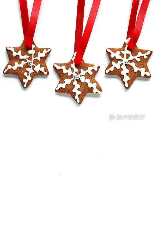 星星圣诞饼干在白色的背景