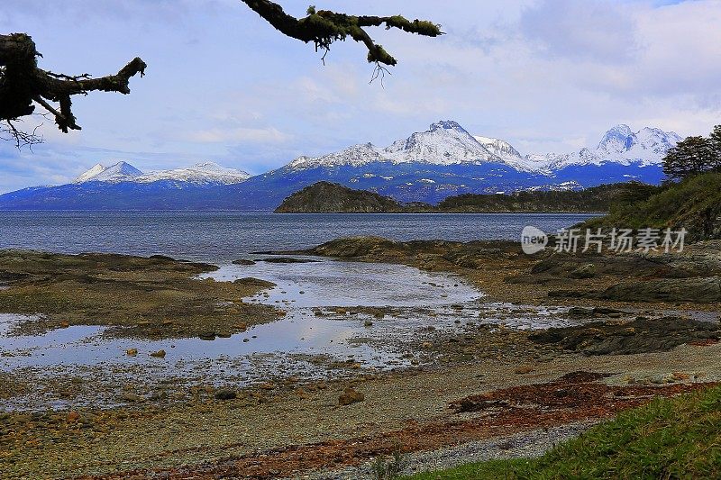 比格尔海峡湾水-乌斯怀亚景观-火地岛，阿根廷