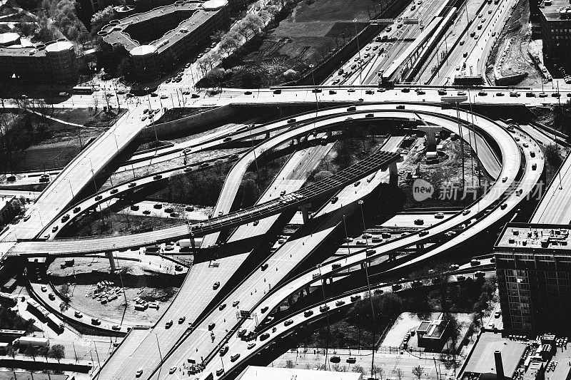 芝加哥高速公路鸟瞰图