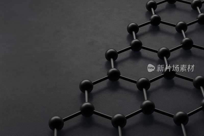 摘要六方分子结构，Dna，黑色背景