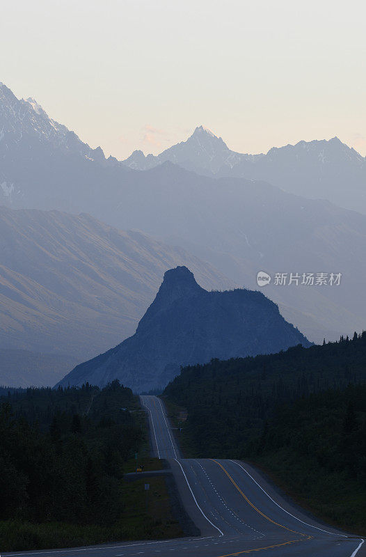 标志性的狮子山，楚加奇山，阿拉斯加，美国