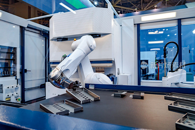 机械臂现代工业技术。自动化生产单元。