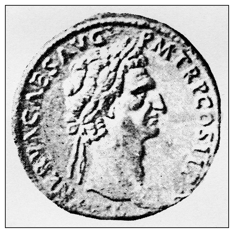 罗马古典肖像图集:马可·科修斯·涅尔瓦凯撒·奥古斯都的硬币