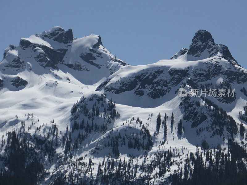 白雪覆盖的天空飞行员山特写