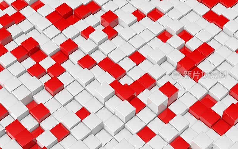 抽象的白色和红色方块
