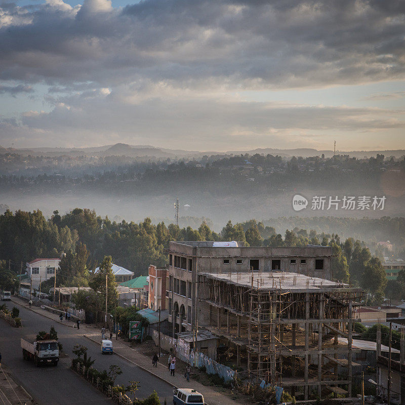 埃塞俄比亚的城市。高角度的观点。