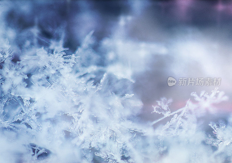 真正的雪花特写