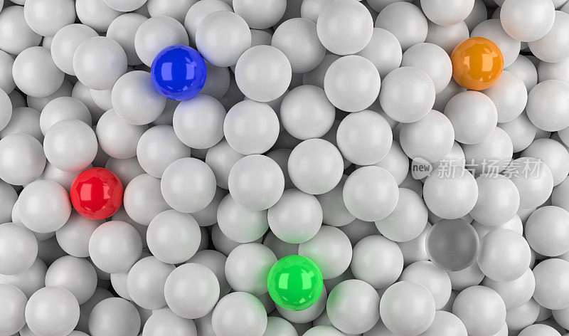 不同的球体颜色球3d背景