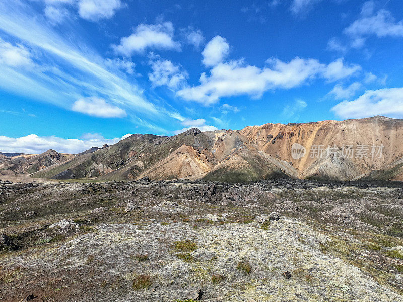 Landmannalaugar山脉，在著名的Laugavegur徒步旅行路线。