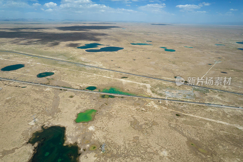 可可西里湿地鸟瞰图，中国